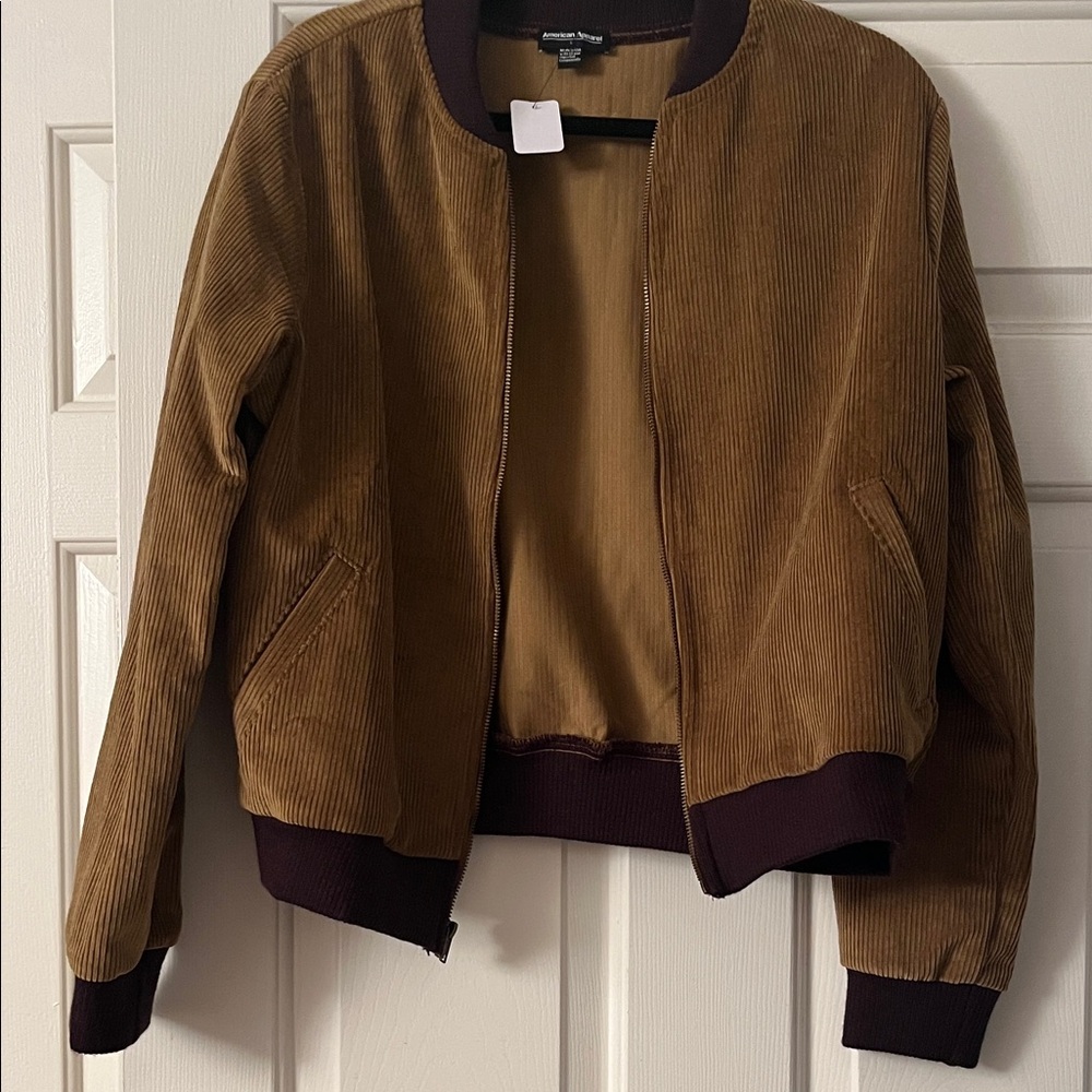 American Apparel Brown Corduroy Bomber Jacket